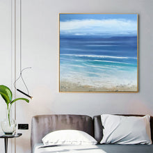 Load image into Gallery viewer, Blue Sea Abstract Painting Beach Painting on Canvas Op012