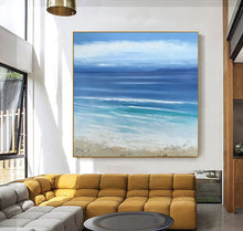 Load image into Gallery viewer, Blue Sea Abstract Painting Beach Painting on Canvas Op012
