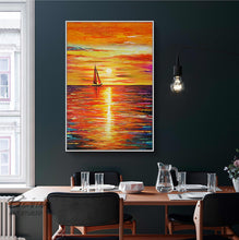 Load image into Gallery viewer, Sunset Abstract Painting Oversized Abstract Canvas Wall Art Gp039