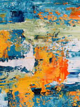 Load image into Gallery viewer, 48x60 Canvas Art Blue Teal Extra Large Abstact Painting Bp042