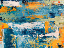 Load image into Gallery viewer, 48x60 Canvas Art Blue Teal Extra Large Abstact Painting Bp042