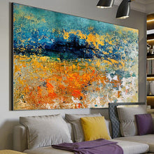 Load image into Gallery viewer, Blue Yellow Orange Abstract Painting,Dining Room Wall Art Gp068