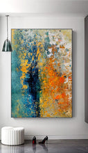 Load image into Gallery viewer, Blue Yellow Orange Abstract Painting,Dining Room Wall Art Gp068