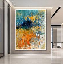 Load image into Gallery viewer, Blue Yellow Orange Abstract Painting,Dining Room Wall Art Gp068