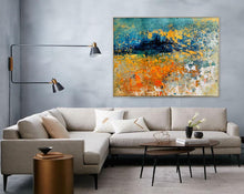 Load image into Gallery viewer, Blue Yellow Orange Abstract Painting,Dining Room Wall Art Gp068