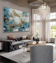 Load image into Gallery viewer, Gold Leaf Oversize Modern Texture Abstract Canvas Wall Art Ap061