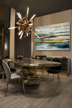 Load image into Gallery viewer, Acrylic Painting Turquoise Teal Blue Modern Abstract Art Ap062