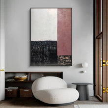 Load image into Gallery viewer, Black and White Painting on Canvas Iron Red Wall Art Op052