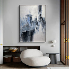 Load image into Gallery viewer, Grey Wall Painting Extra Large Blue Abstract Painting Cp013