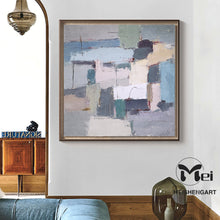 Load image into Gallery viewer, Blue Beige Gray Abstract Painting Colorful Painting Kp018