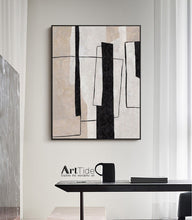 Load image into Gallery viewer, Large Milimalist Abstract Painting Beige Black And White Minimalist Painting Qp102