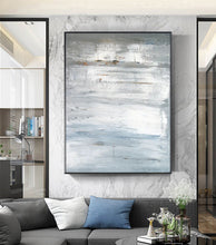 Load image into Gallery viewer, Grey Abstract Painting Blue Abstract Painting On Canvas Op033