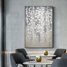 Load image into Gallery viewer, Oversized Wall Paintings Silver Flower Texture Hallway Bedroom Gp027