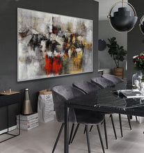 Load image into Gallery viewer, White Gray Red Textured Abstract Wall Art Texture Oil Painting