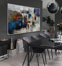 Load image into Gallery viewer, Blue Purple Textured Abstract Painting on Canvas Ap074