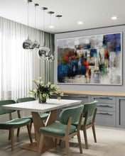 Load image into Gallery viewer, Blue Purple Textured Abstract Painting on Canvas Ap074