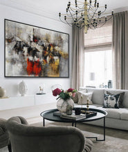 Load image into Gallery viewer, White Gray Red Textured Abstract Wall Art Texture Oil Painting