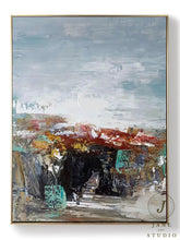 Load image into Gallery viewer, Bule Red Gray Abstract Painting Canvas Modern Wall Decor Qp077