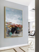 Load image into Gallery viewer, Bule Red Gray Abstract Painting Canvas Modern Wall Decor Qp077