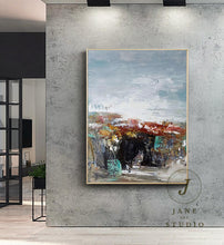 Load image into Gallery viewer, Bule Red Gray Abstract Painting Canvas Modern Wall Decor Qp077