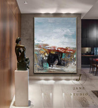 Load image into Gallery viewer, Bule Red Gray Abstract Painting Canvas Modern Wall Decor Qp077