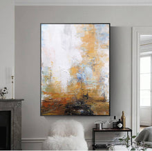 Load image into Gallery viewer, Abstract Painting on Canvas Yellow White Painting Abstract Art Cp023