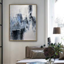Load image into Gallery viewer, Grey Wall Painting Extra Large Blue Abstract Painting Cp013