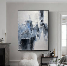Load image into Gallery viewer, Grey Wall Painting Extra Large Blue Abstract Painting Cp013