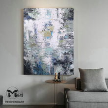 Load image into Gallery viewer, Heavy Texture Art Grey Wall Art Green Painting For Living Room Ap113