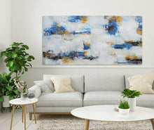 Load image into Gallery viewer, Blue and White Abstract Canvas Original Painting Modern Acrylic Painting Np028