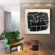 Load image into Gallery viewer, Xl Abstract Painting Black And White Art Work For Living Room Kp039