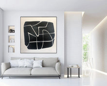Load image into Gallery viewer, Xl Abstract Painting Black And White Art Work For Living Room Kp039