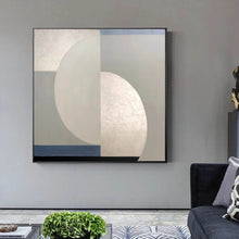 Load image into Gallery viewer, Silver Blue Gray Abstract Painting Extra Large Abstract Art Geometric Wall Art Yp019