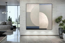 Load image into Gallery viewer, Silver Blue Gray Abstract Painting Extra Large Abstract Art Geometric Wall Art Yp019