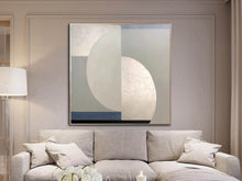 Load image into Gallery viewer, Silver Blue Gray Abstract Painting Extra Large Abstract Art Geometric Wall Art Yp019