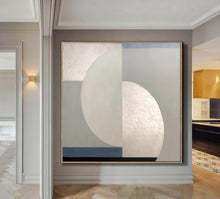 Load image into Gallery viewer, Silver Blue Gray Abstract Painting Extra Large Abstract Art Geometric Wall Art Yp019