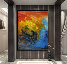 Load image into Gallery viewer, Red Yellow Blue Colorful Abstract Wall Art Large Abstract Painting Np101