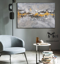 Load image into Gallery viewer, Original Brown Gold Gray Abstract Painting Texture Art Office Decor Ap130