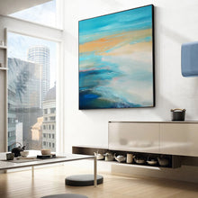 Load image into Gallery viewer, Large Ocean Sunset Painting Coastal Wall Art Ocean Painting OP011