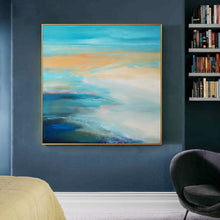 Load image into Gallery viewer, Large Ocean Sunset Painting Coastal Wall Art Ocean Painting OP011