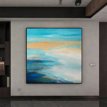 Load image into Gallery viewer, Large Ocean Sunset Painting Coastal Wall Art Ocean Painting OP011