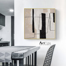 Load image into Gallery viewer, Beige And White Abstract Art Neutral Interior Decor Wall Decor Qp073