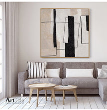 Load image into Gallery viewer, Beige And White Abstract Art Neutral Interior Decor Wall Decor Qp073
