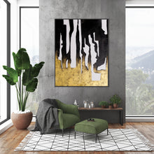 Load image into Gallery viewer, Gold and Black Abstract Painting, Extra Large Painting, Modern Office Art Bp056
