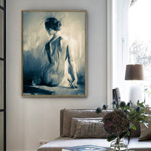 Load image into Gallery viewer, Nude Wall Art Original Black and White Erotic Painting from Bedroom Cp038