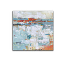 Load image into Gallery viewer, Large Blue White Orange Abstract Acrylic Painting on Canvas Yp030