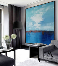 Load image into Gallery viewer, Cloud Oil Painting Blue Ocean Abstract Painting Living Room Sofa Art Np051