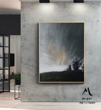 Load image into Gallery viewer, Original Gray Sky Abstract Painting,Oversized Wall Art for Living Room Bl015
