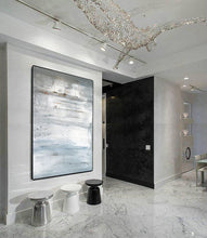 Load image into Gallery viewer, Grey Abstract Painting Blue Abstract Painting On Canvas Op033