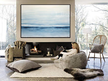 Load image into Gallery viewer, Abstract Blue And White Landscape Painting Modern Artwork Fp008